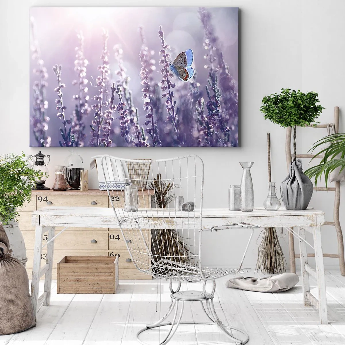 Schilderen op canvas - Vlinder kus - 120x80 cm