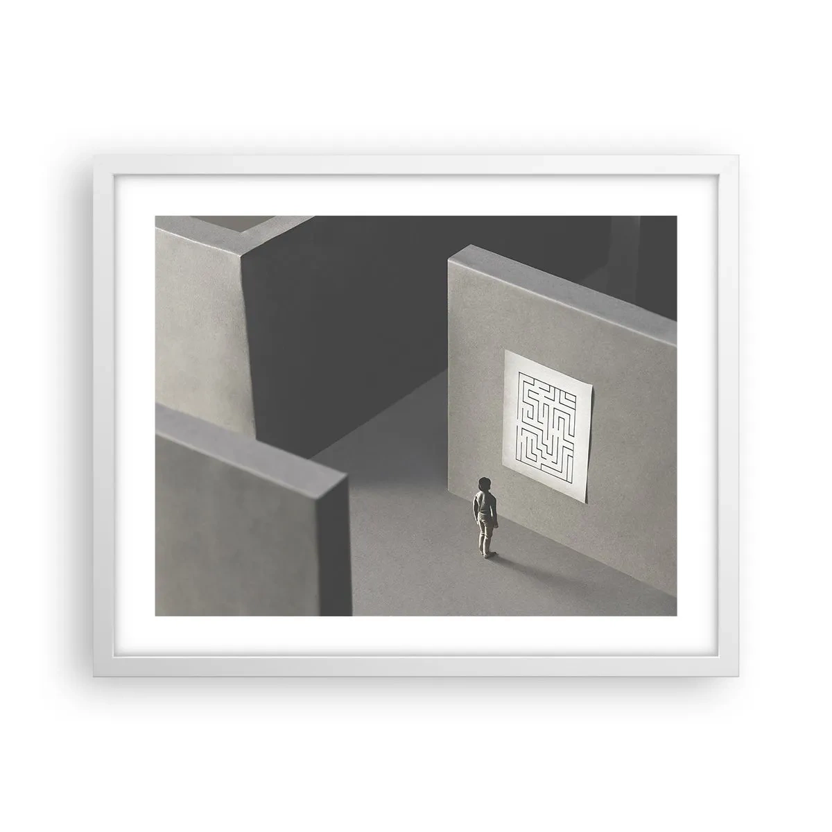 Poster in een witte lijst - Maar waar ben ik? - 50x40 cm