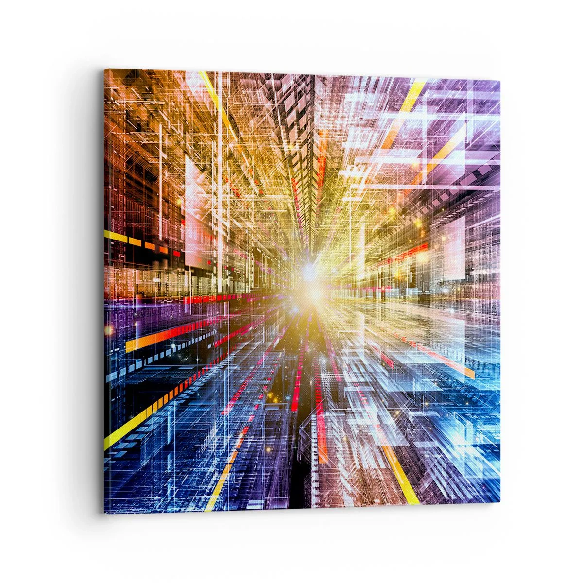 Schilderen op canvas - Lichtgevende gang - 70x70 cm