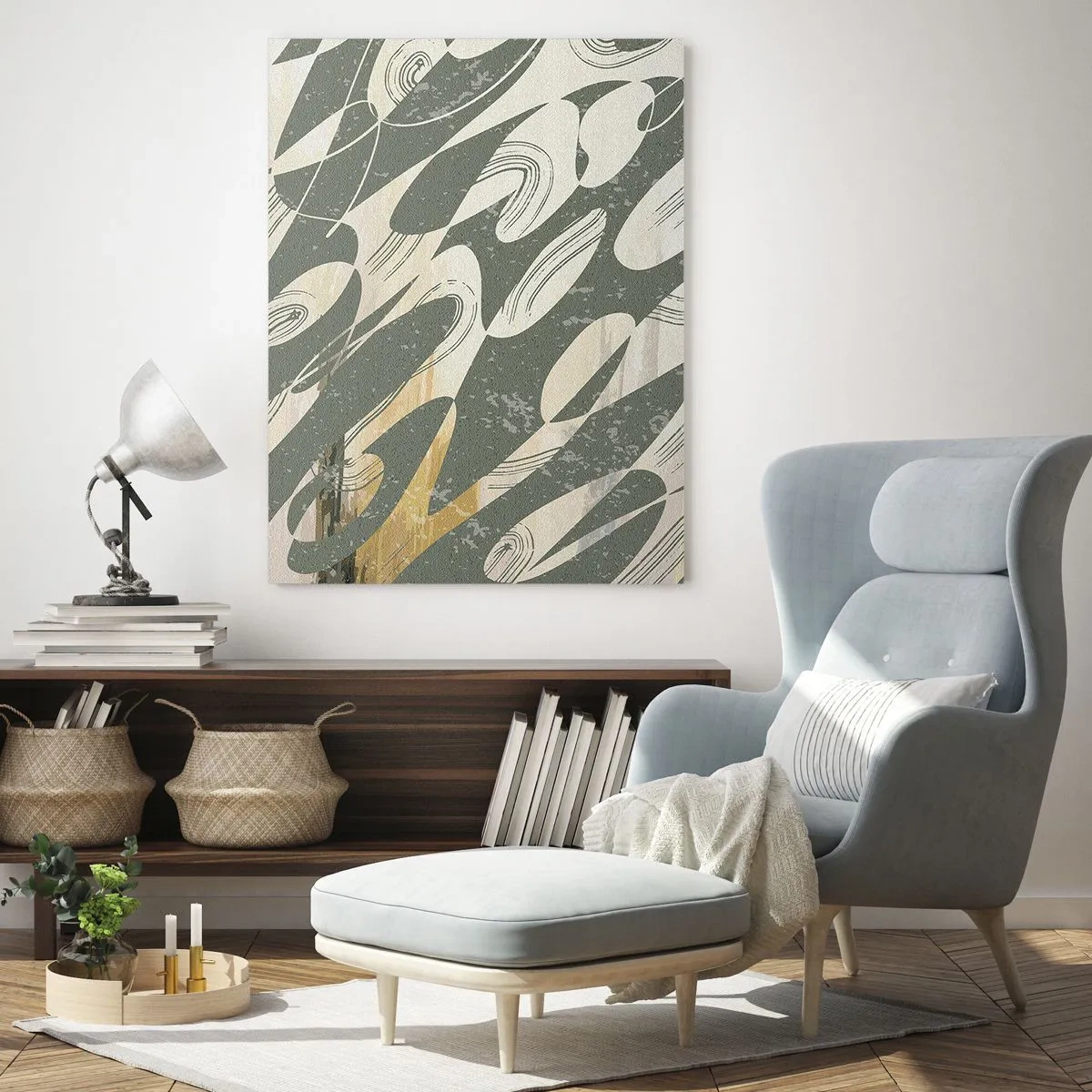 Schilderen op glas - Ritmische abstractie - 50x70 cm