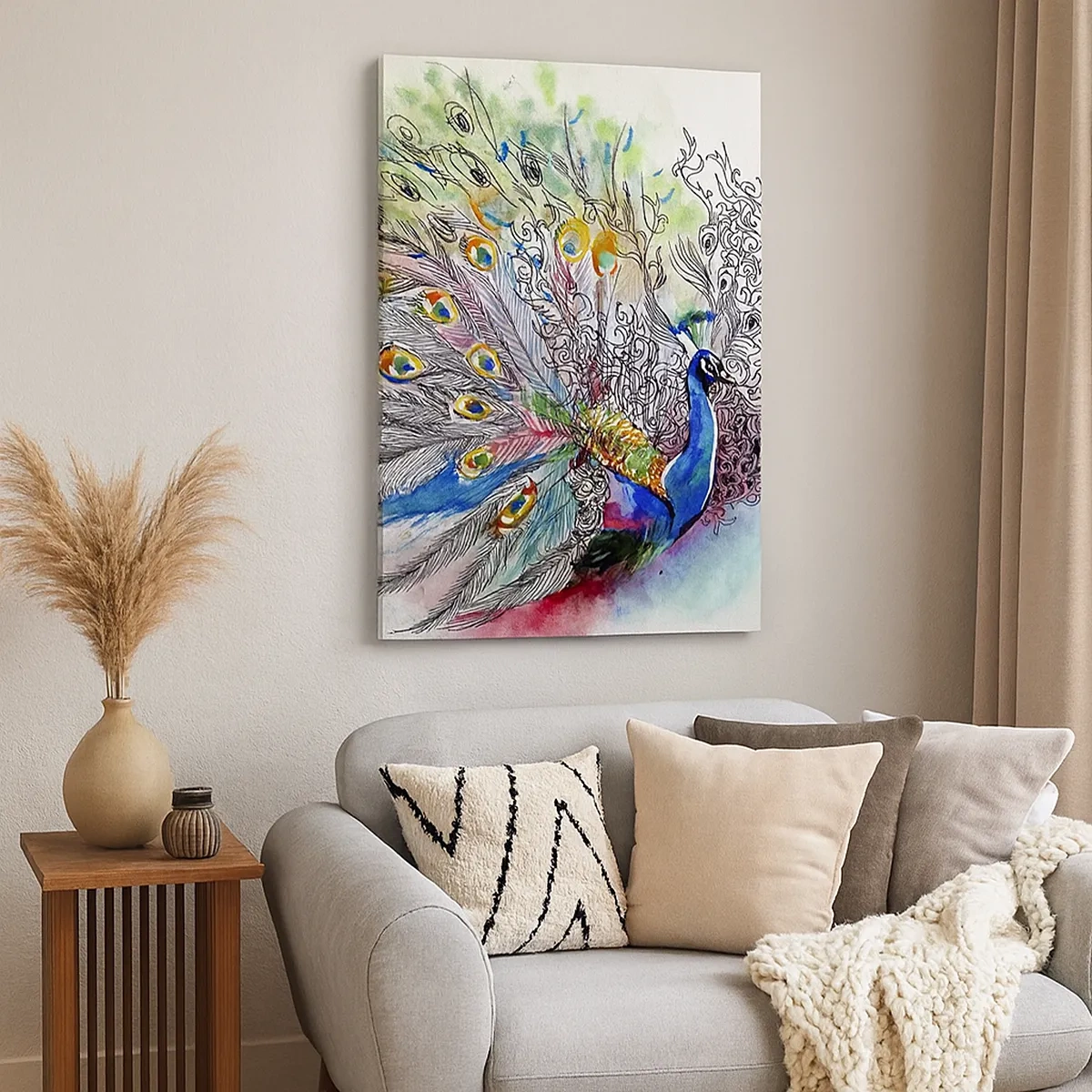 Schilderen op canvas - Met trots tegen grijs - 50x70 cm