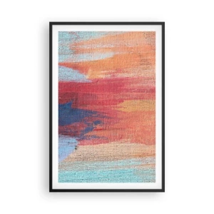 Poster in een zwarte lijst - Ren door de regenboog - 61x91 cm