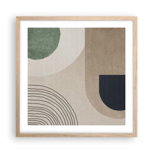 Een poster in een licht eiken lijst - De zachtheid van het ovaal - 50x50 cm