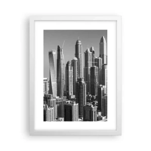 Poster in een witte lijst - Stad in de woestijn - 30x40 cm