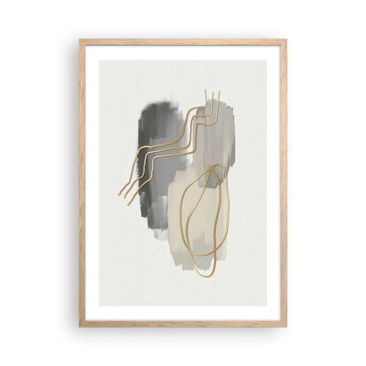 Een poster in een licht eiken lijst - Duur en beweging - 50x70 cm