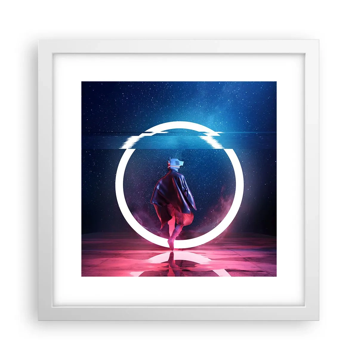 Poster in een witte lijst - Tussen werelden - 30x30 cm