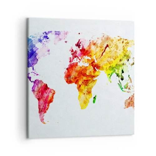 Schilderen op canvas - Alle kleuren van de wereld - 50x50 cm