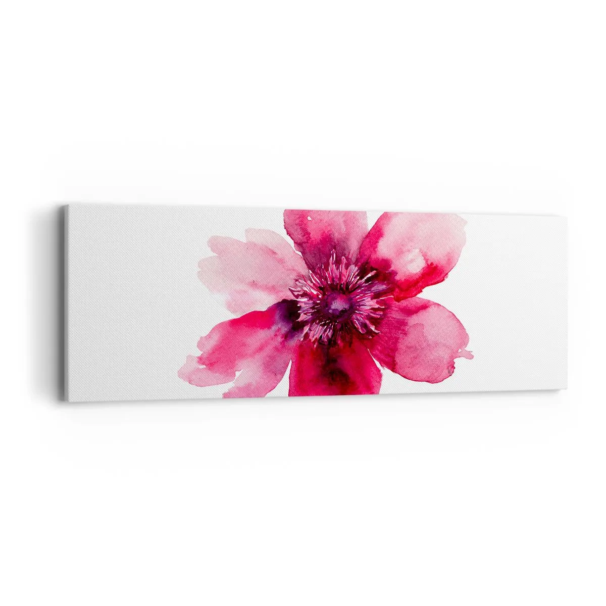 Schilderen op canvas - Een karmijnrode geurende kus - 90x30 cm