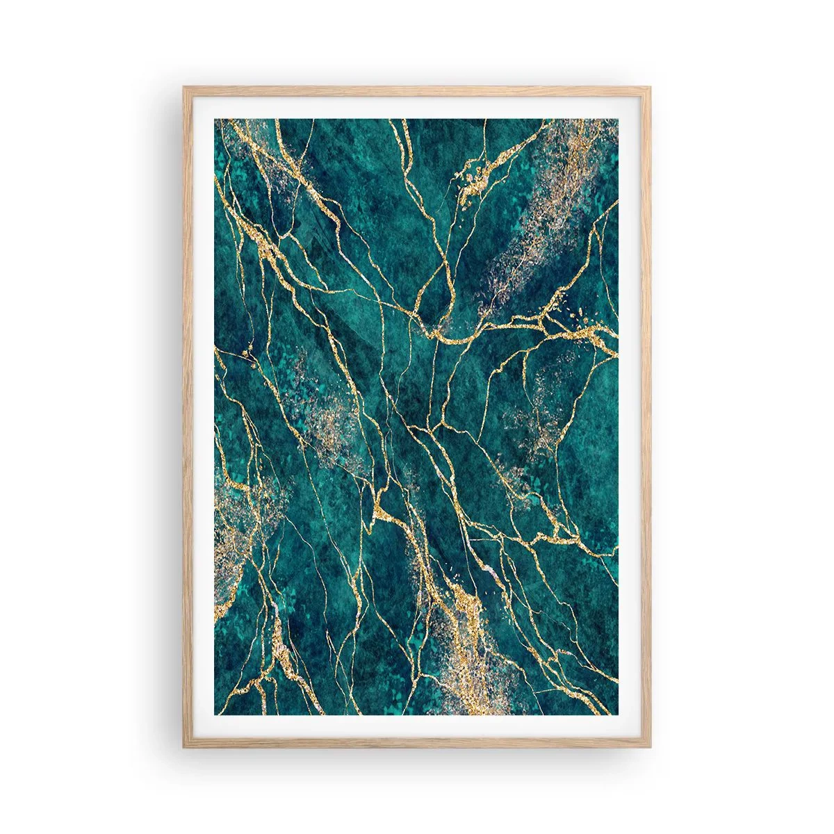 Een poster in een licht eiken lijst - Goudmijn - 70x100 cm