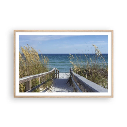 Een poster in een licht eiken lijst - In de zon, in de wind - 91x61 cm
