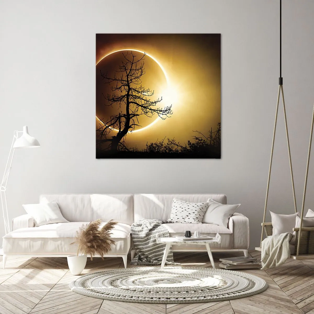 Schilderen op canvas - Totale zonsverduistering - 60x60 cm