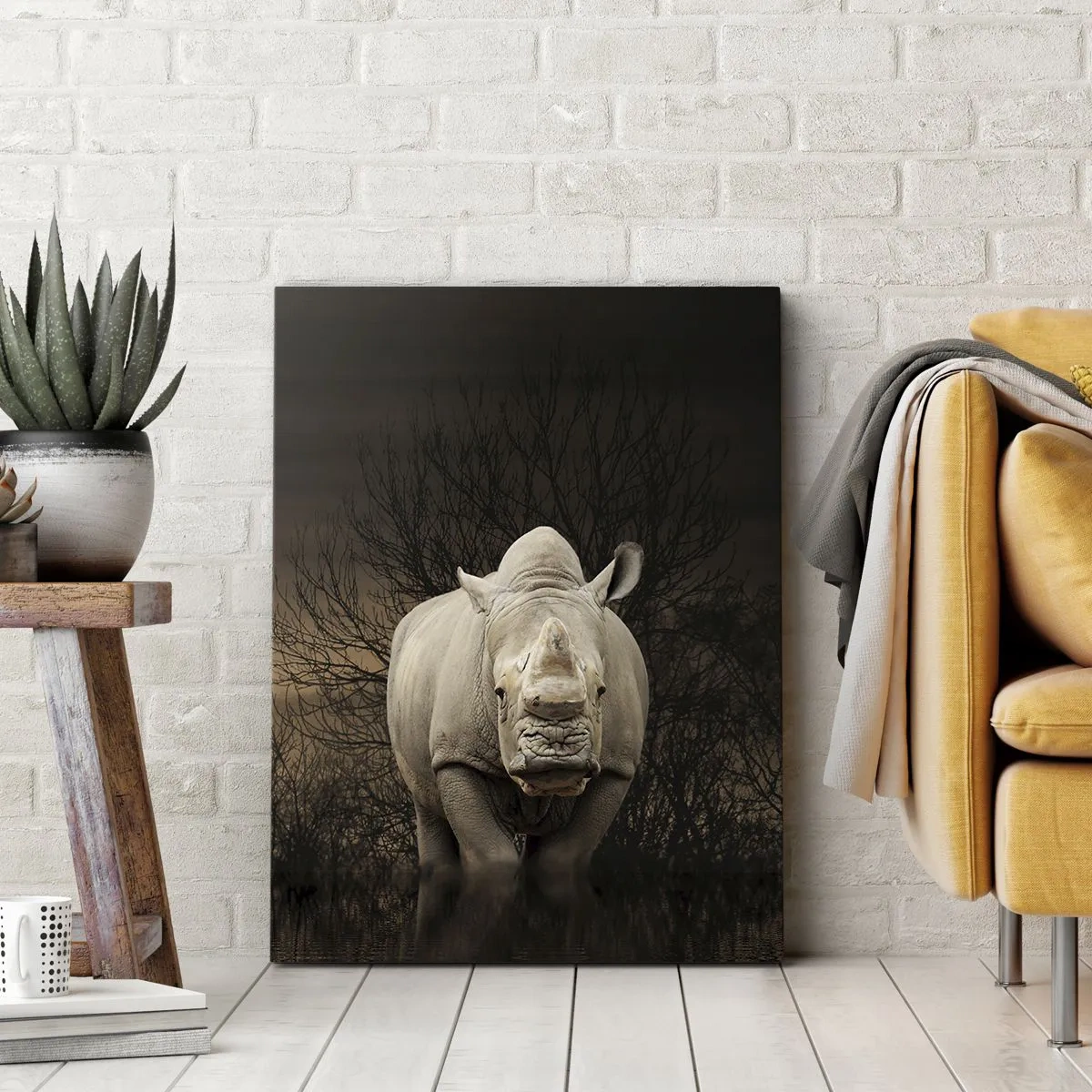 Schilderen op canvas - Wit tegen de natuur - 65x120 cm