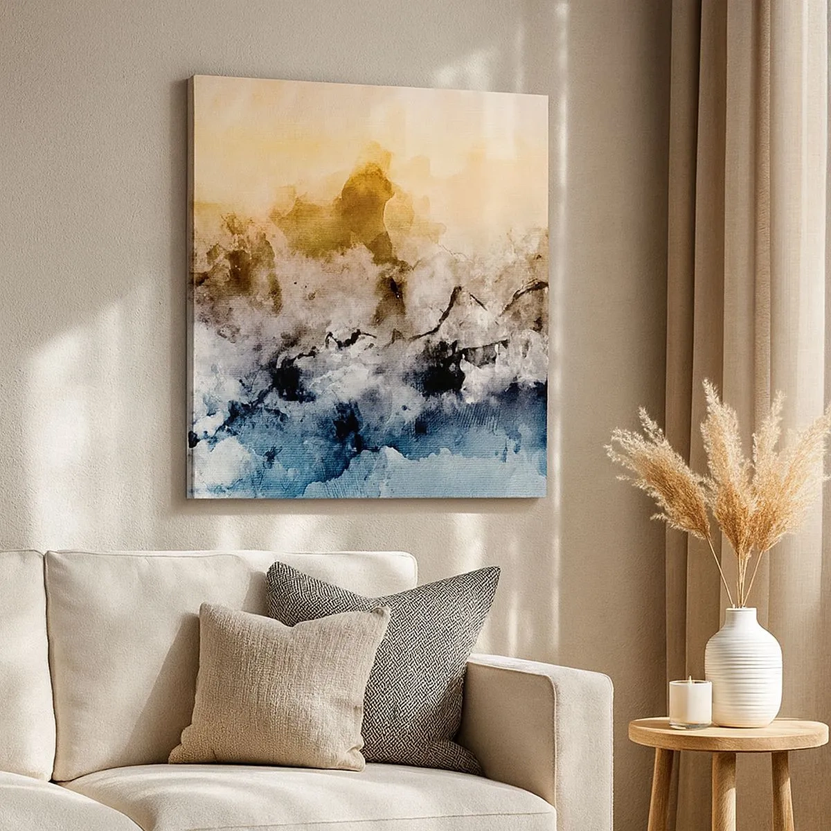 Schilderen op canvas - Verdronken in een wolk van mist - 30x30 cm