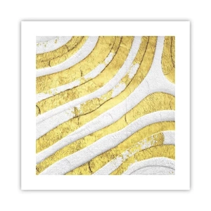 Poster - Compositie in wit en goud - 40x40 cm