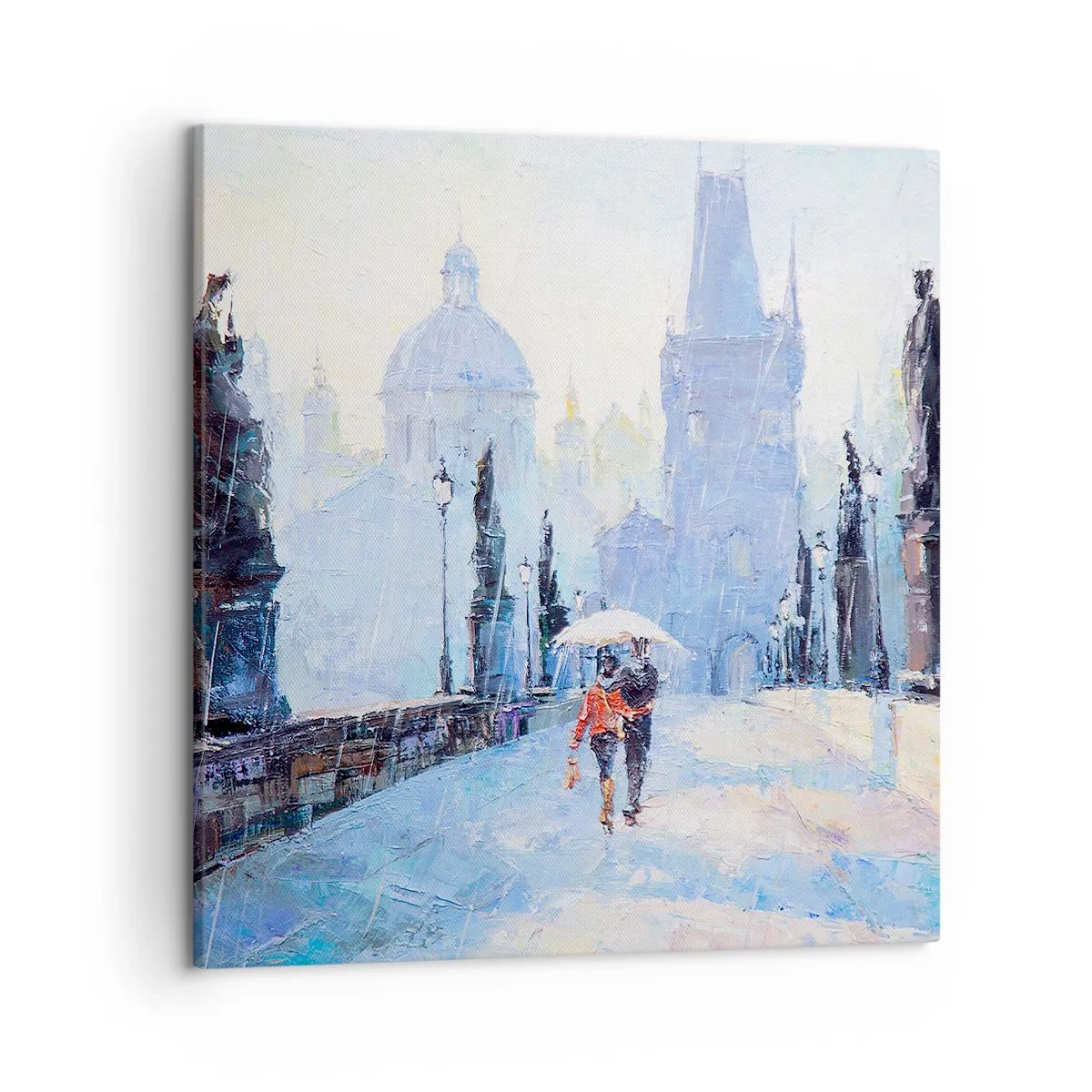Schilderen op canvas - De regen moet ons gecharmeerd hebben - 50x50 cm