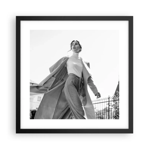 Poster in een zwarte lijst - Ga je mee? - 40x40 cm