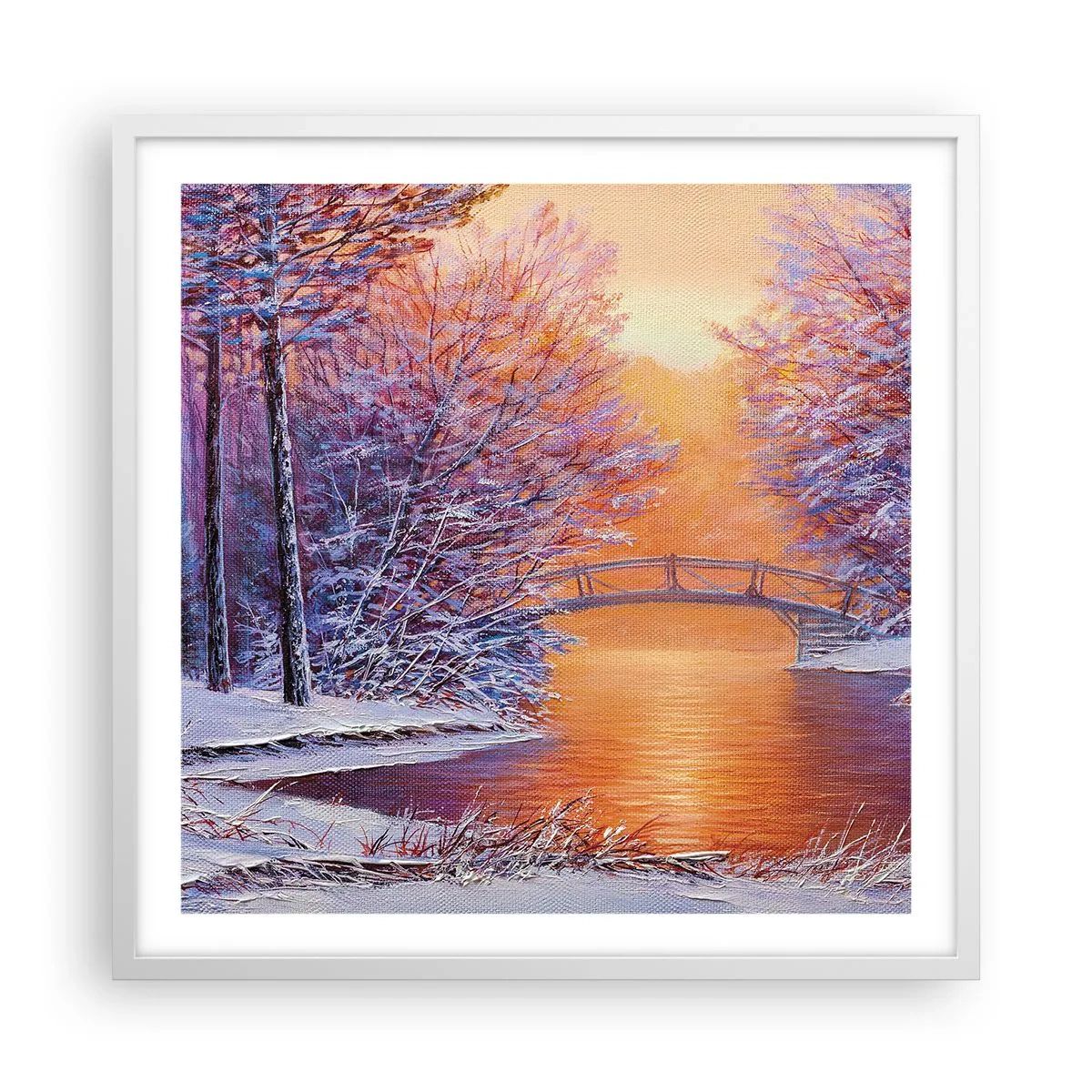 Poster in een witte lijst - Laten we elkaar hier ontmoeten - 60x60 cm