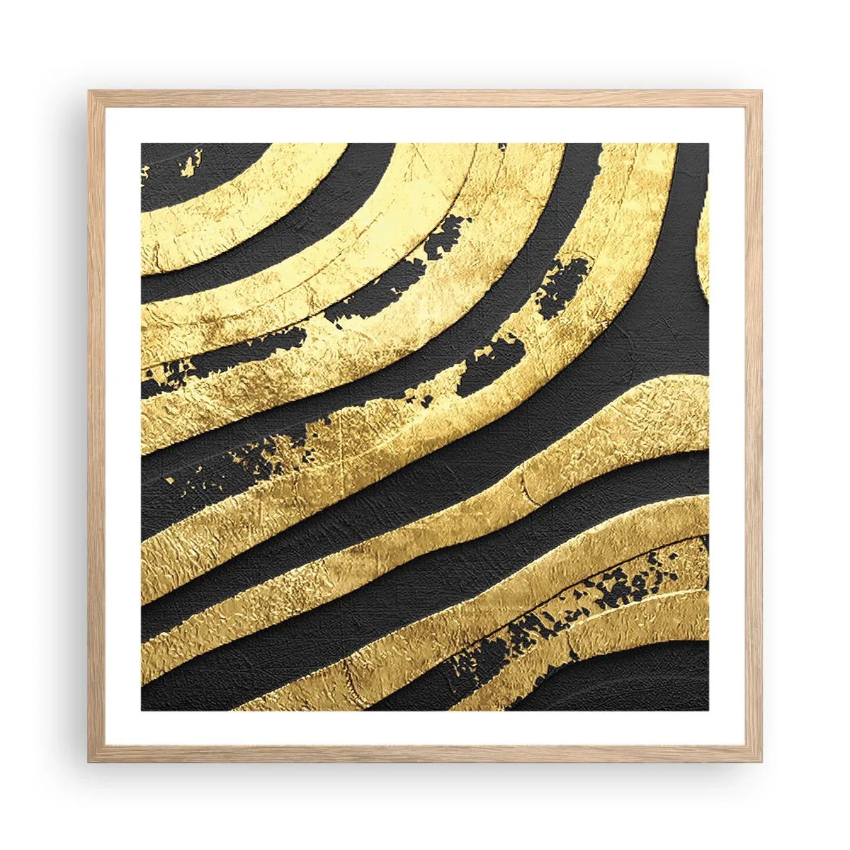 Een poster in een licht eiken lijst - Alles vloeit - 60x60 cm