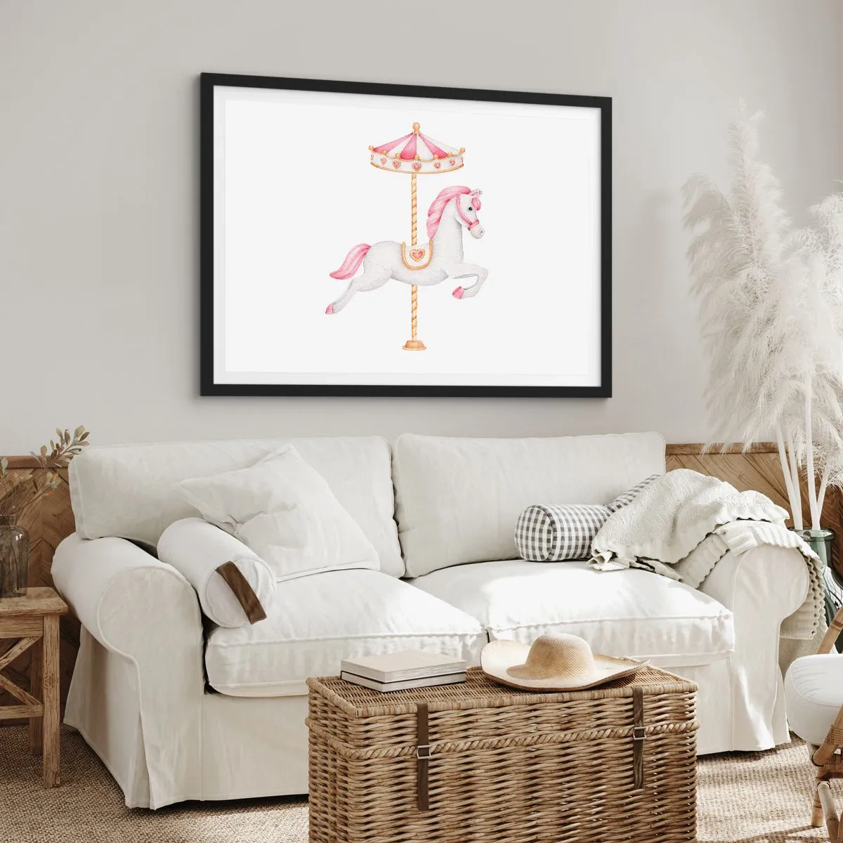 Poster in een zwarte lijst - Hij raakte de grond rennend - 70x50 cm