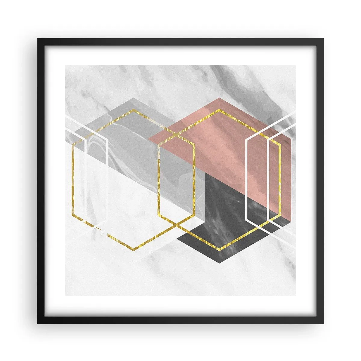 Poster in een zwarte lijst - Keten samenstelling - 50x50 cm