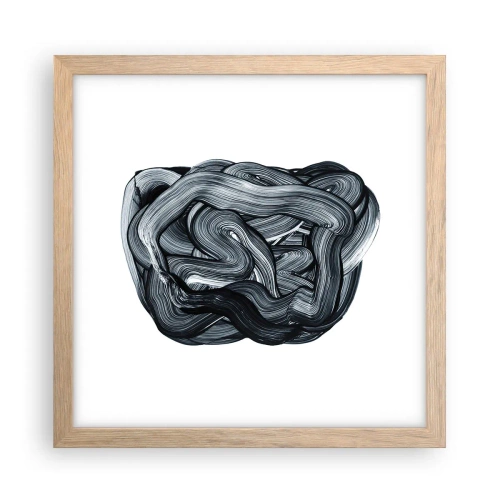 Een poster in een licht eiken lijst - Het is niet zo eenvoudig - 30x30 cm