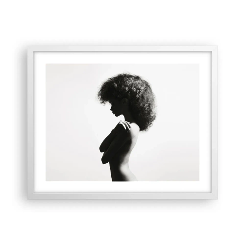 Poster in een witte lijst - Als een bloem op een slanke stengel - 50x40 cm
