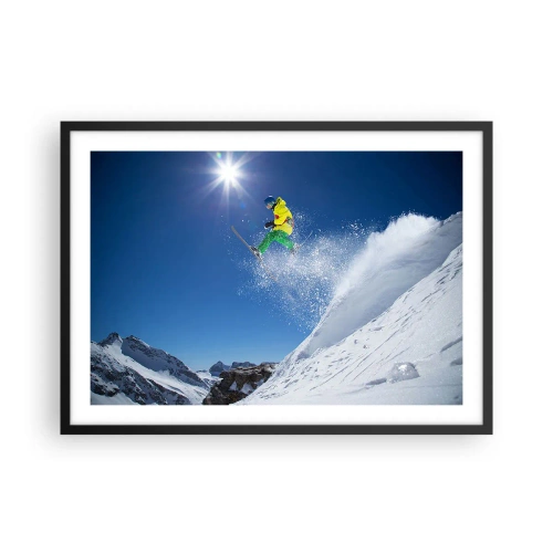 Poster in een zwarte lijst - Dansend met de bergen - 70x50 cm