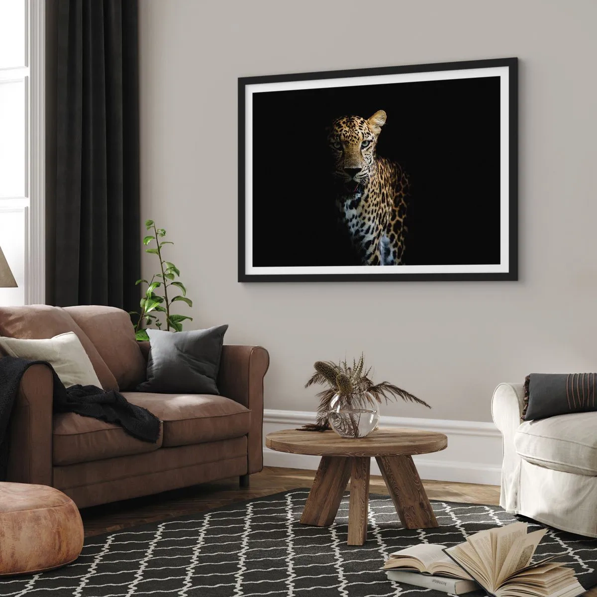 Poster in een zwarte lijst - Donkere schoonheid - 70x50 cm