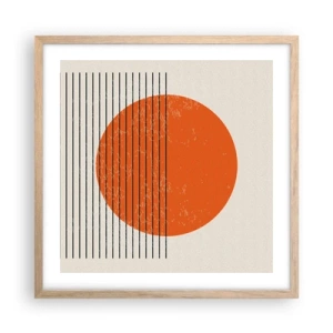 Een poster in een licht eiken lijst - Altijd de zon - 50x50 cm