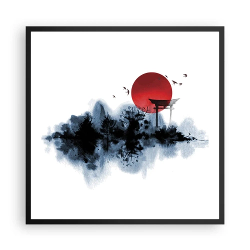 Poster in een zwarte lijst - Japanse weergave - 60x60 cm