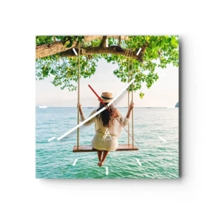 Wandklok - Klok - Het leven is prachtig - 30x30 cm