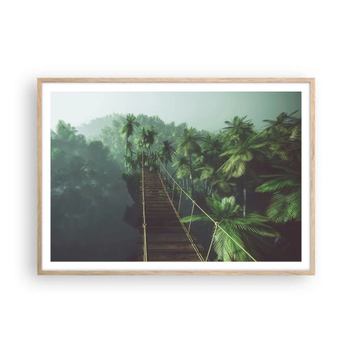 Een poster in een licht eiken lijst - Over de branding van groen - 100x70 cm