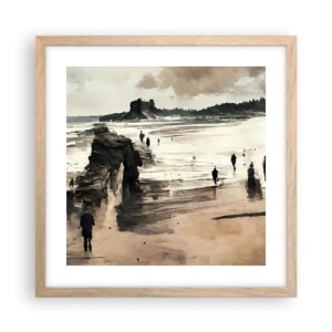 Een poster in een licht eiken lijst - Opgeroepen - 40x40 cm