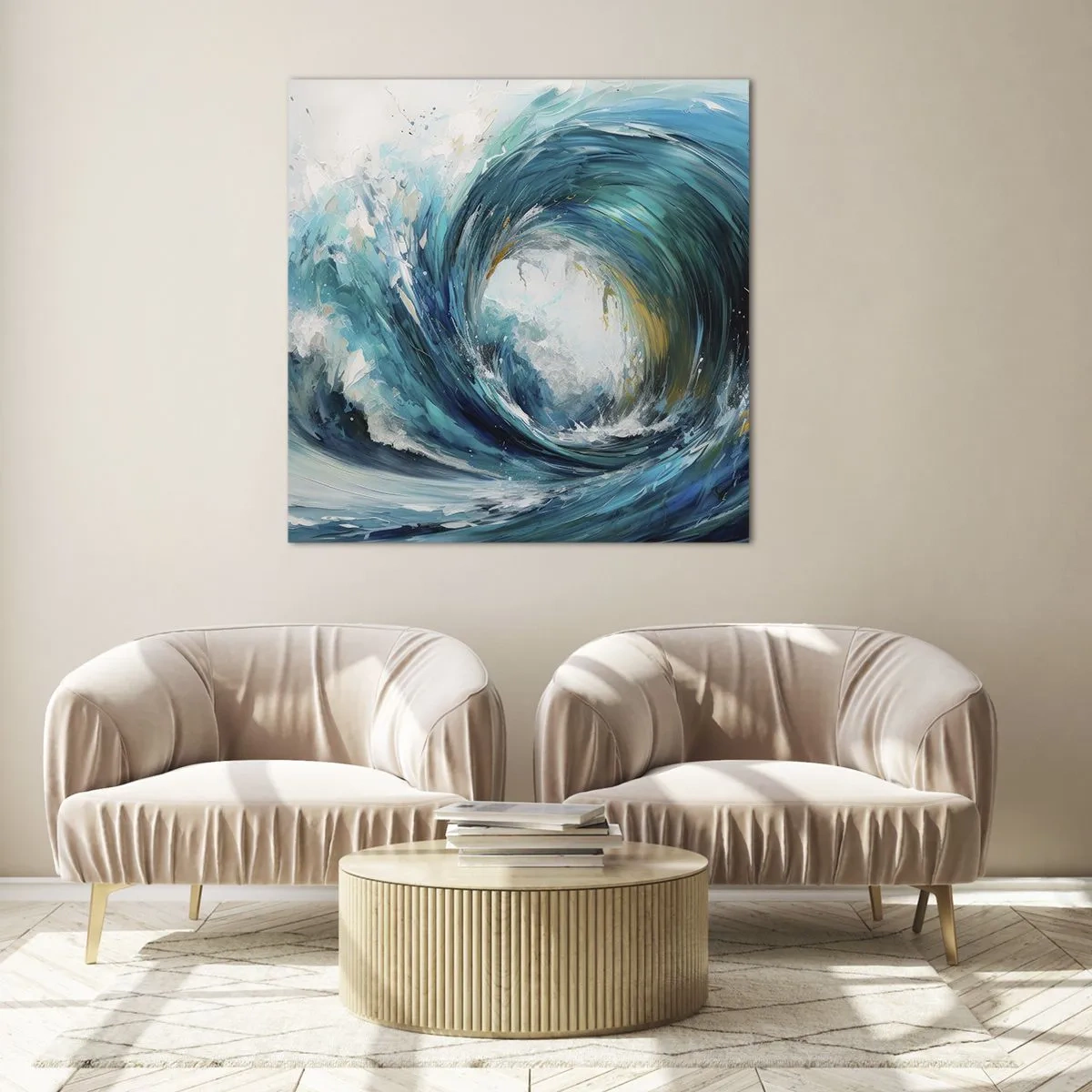 Schilderen op glas - Zeeportaal - 70x70 cm