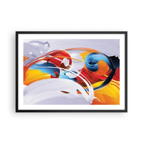 Poster in een zwarte lijst - De dans van de elementen - 70x50 cm