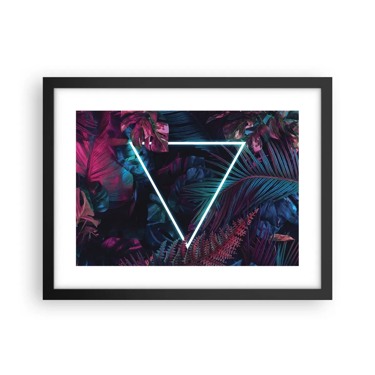 Poster in een zwarte lijst - Disco-achtige tuin - 40x30 cm