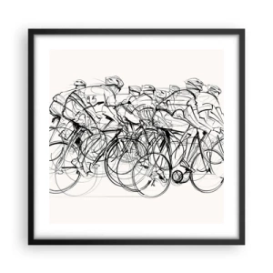 Poster in een zwarte lijst - Samen als team - 50x50 cm