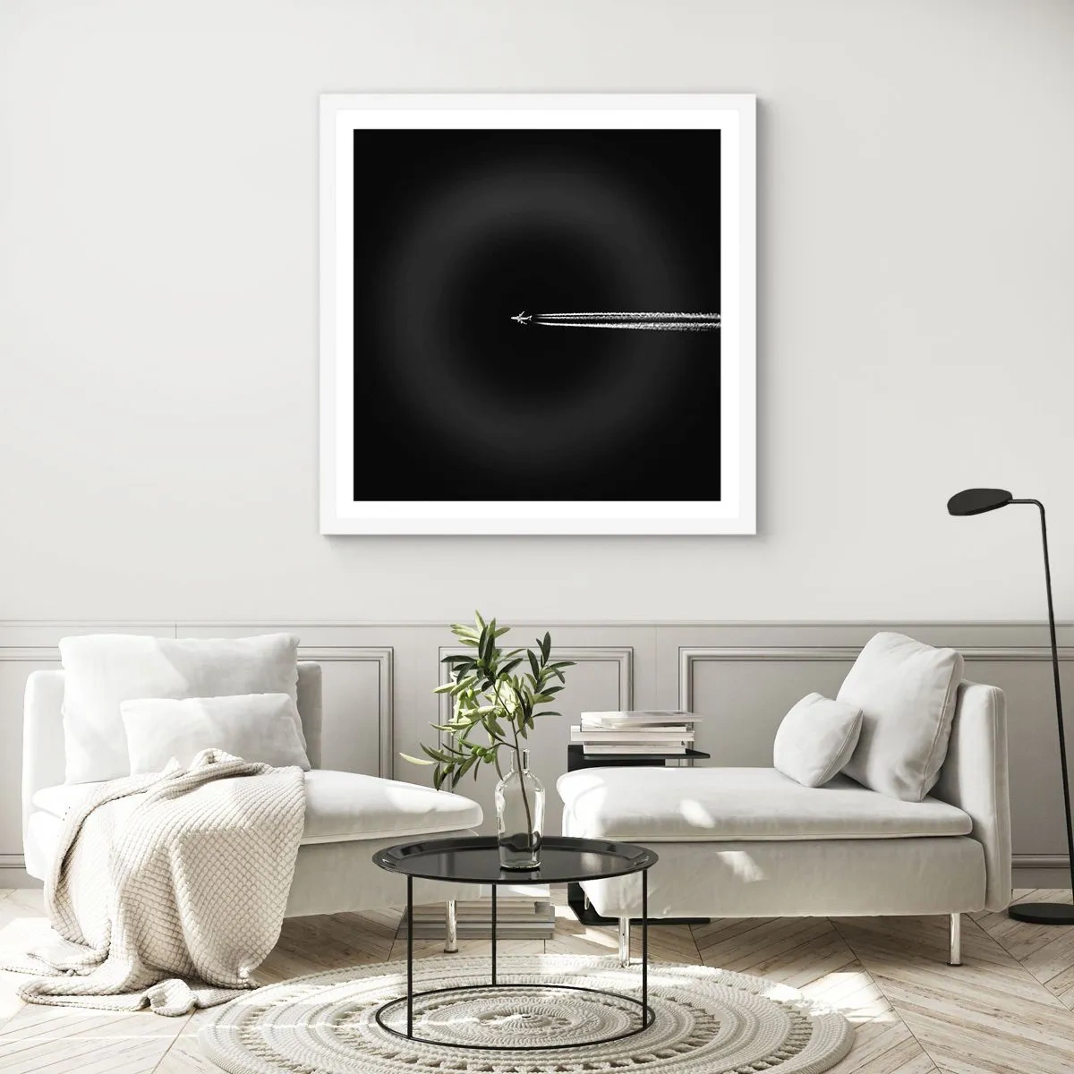 Poster in een witte lijst - Naar een andere dimensie - 60x60 cm