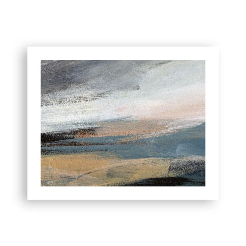 Poster - Abstractie: noordelijk landschap - 50x40 cm