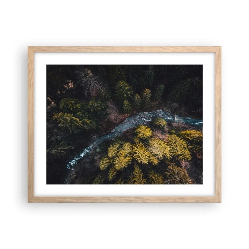 Een poster in een licht eiken lijst - Snel, sneller en sneller - 50x40 cm