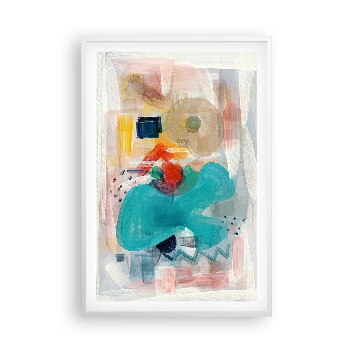 Poster in een witte lijst - Kleurrijk spel - 61x91 cm