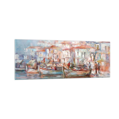 Schilderen op glas - Pastel vakantie - 140x50 cm