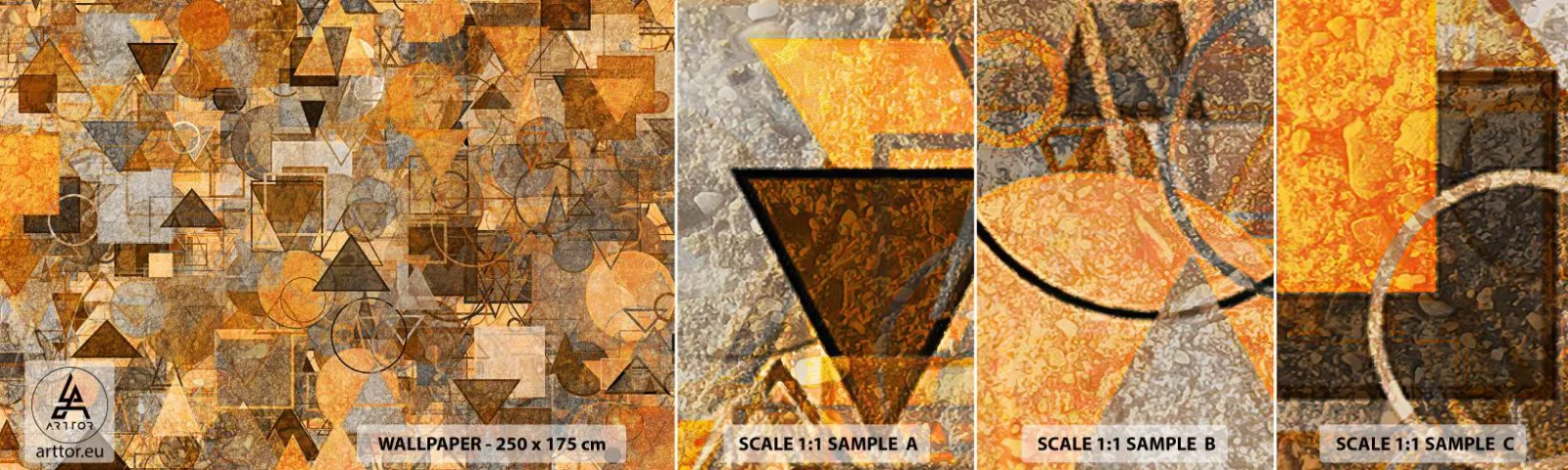 Fotobehang Monster Zelfklevend Deluxe Sticker - De wereld in vorm - Abstractie, Deel, Modern patroon - 100x30 cm