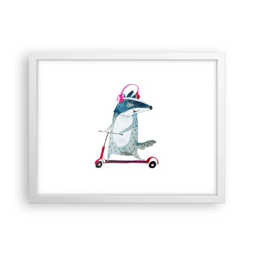 Poster in een witte lijst - Badger vreugde - 40x30 cm