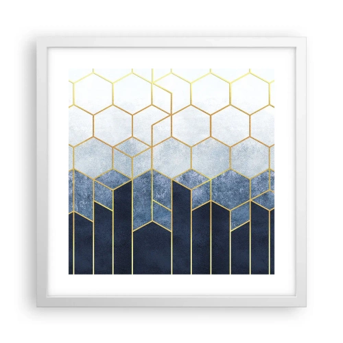 Poster in een witte lijst - Compositie in een gesyncopeerd ritme - 40x40 cm