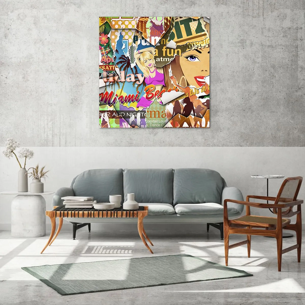 Schilderen op glas - Zomerse flashbacks - 50x50 cm