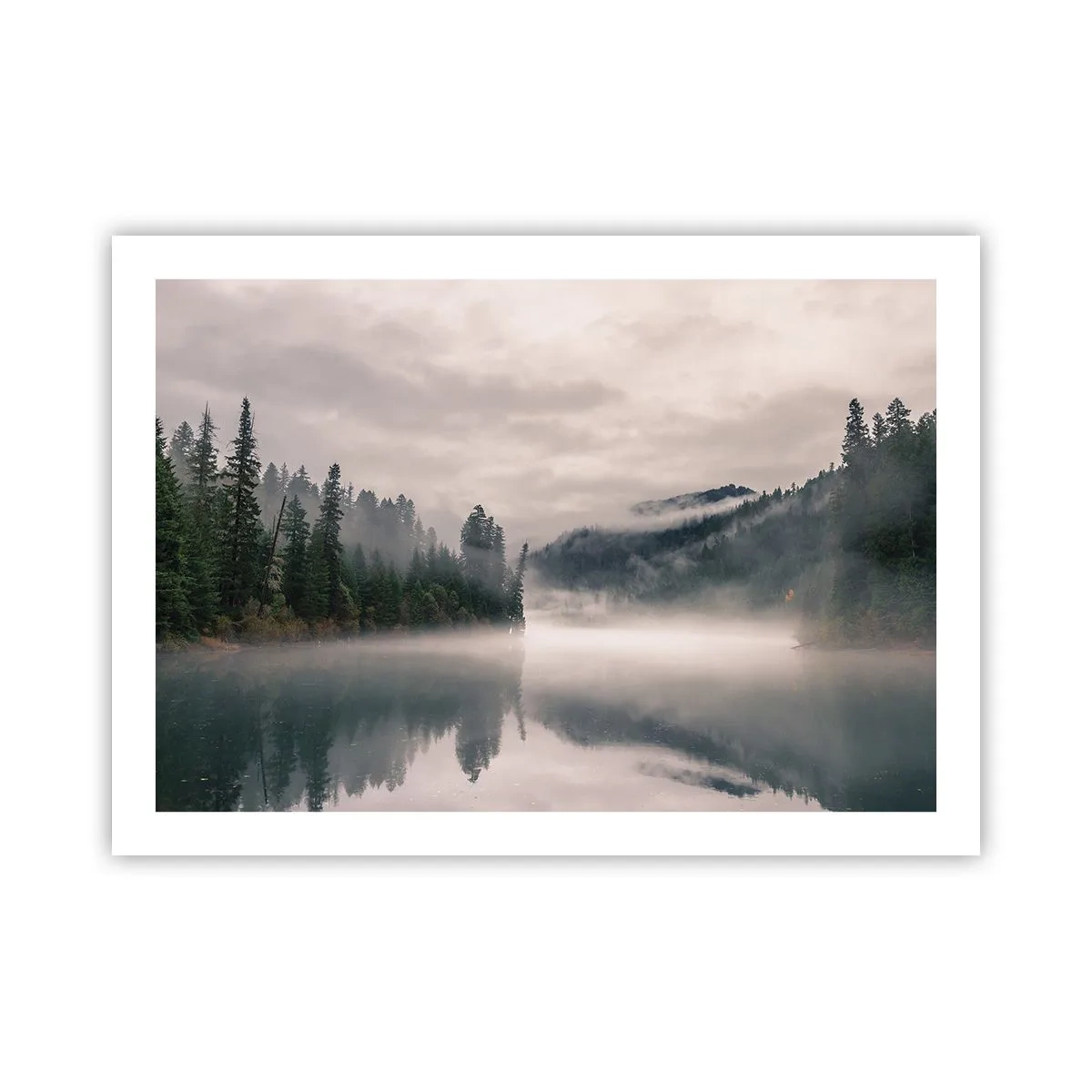 Poster - In reflectie, in de mist - 70x50 cm
