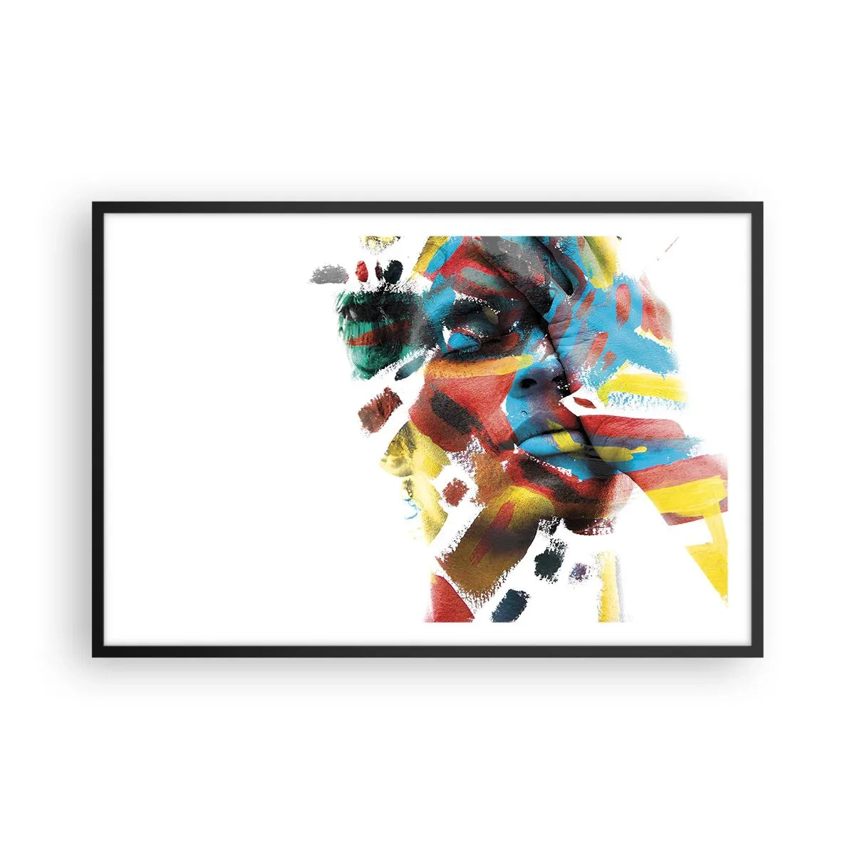 Poster in een zwarte lijst - Een kleurrijke persoonlijkheid - 91x61 cm
