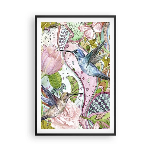 Poster in een zwarte lijst - Verstrikt in wijnstokken - 61x91 cm