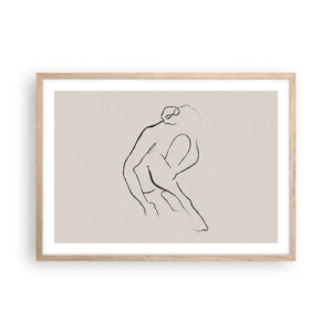 Een poster in een licht eiken lijst - Intieme schets - 70x50 cm